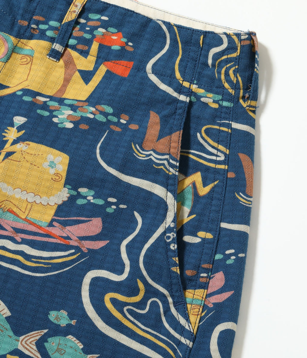 Dobby Cotton Shorts "Ocean Activities" by Ryohei Yanagihara with Mookie
