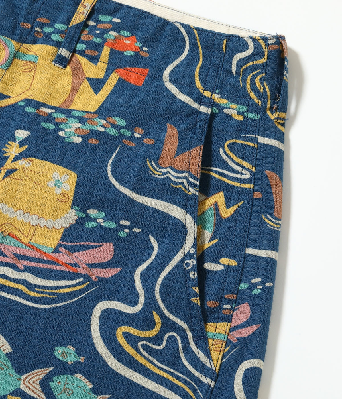 Dobby Cotton Shorts "Ocean Activities" by Ryohei Yanagihara with Mookie