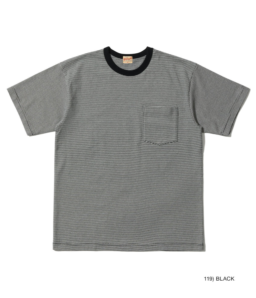 WHITESVILLE 30/2 FINE-LINED BORDER T-SHIRT