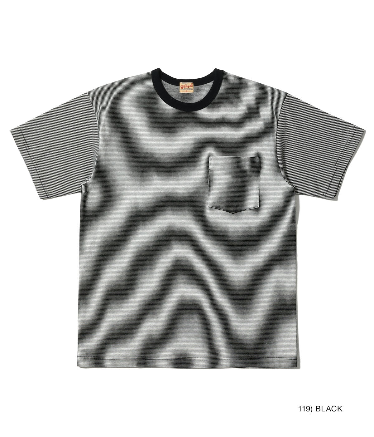 WHITESVILLE 30/2 FINE-LINED BORDER T-SHIRT