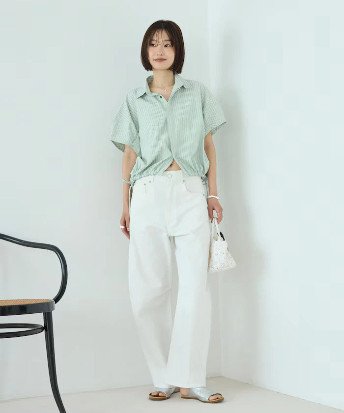 Switch Short Sleeve Hem Code Blouse