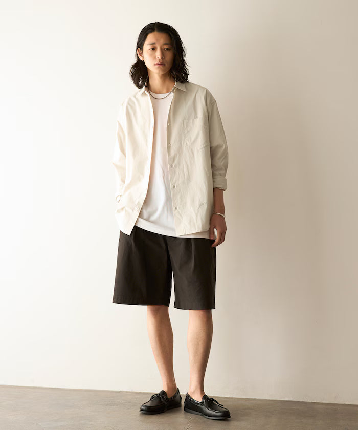 Nuance Color Oversized Regular Collar Long Sleeve Shirt