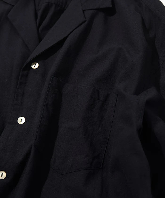 Cotton Linen Open Collar Shirt