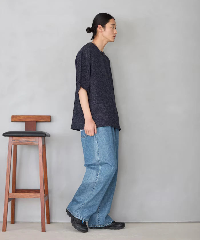 Dry Touch Summer Tweed Short Sleeve Crew Neck