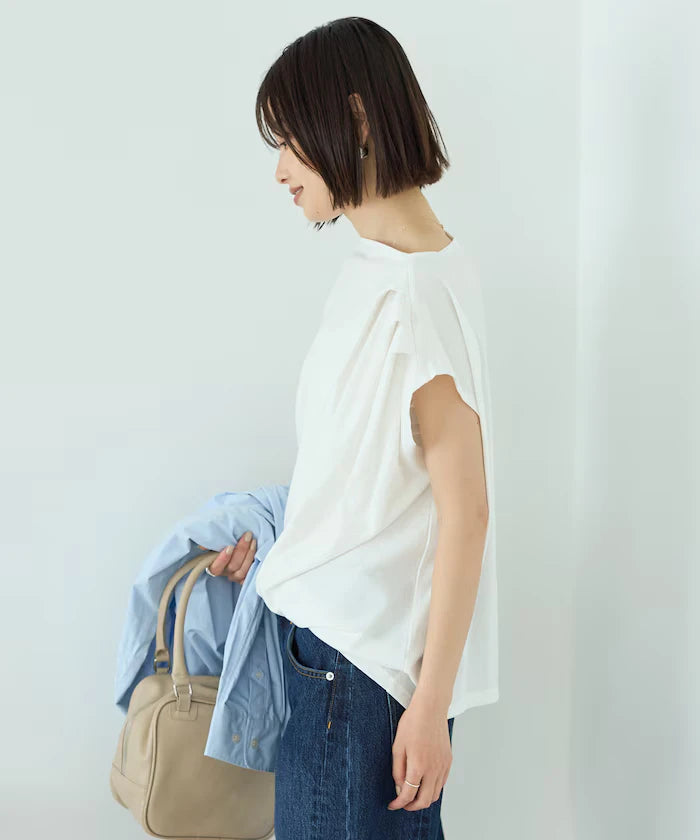 Organic Cotton Asymmetrical Draped Top
