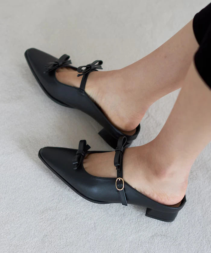 Double Ribbon Strap Mule