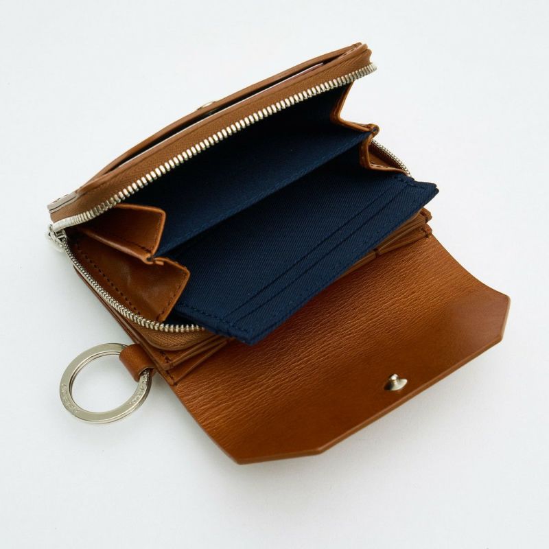 OILED ANTIQUE LEATHER SHORT WALLET/CAMEL