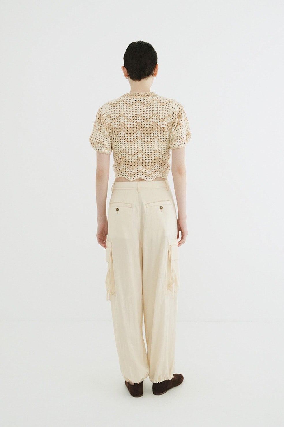 MALL BORDER HAND CROCHET KNIT CARDIGAN