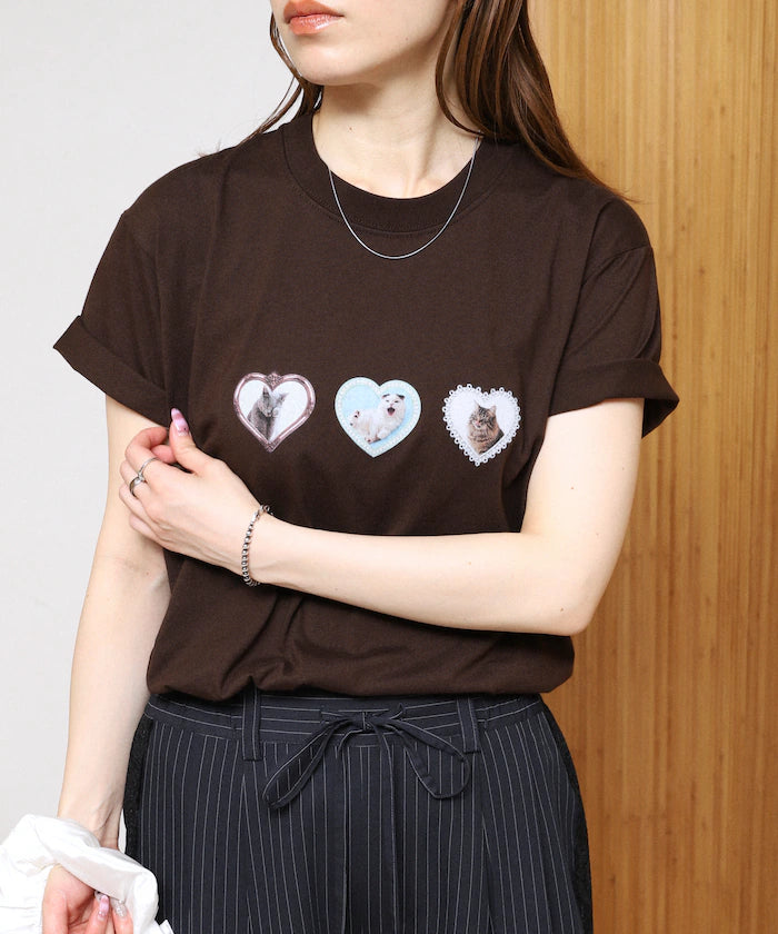 Organic Cotton Animal Heart Print T-Shirt