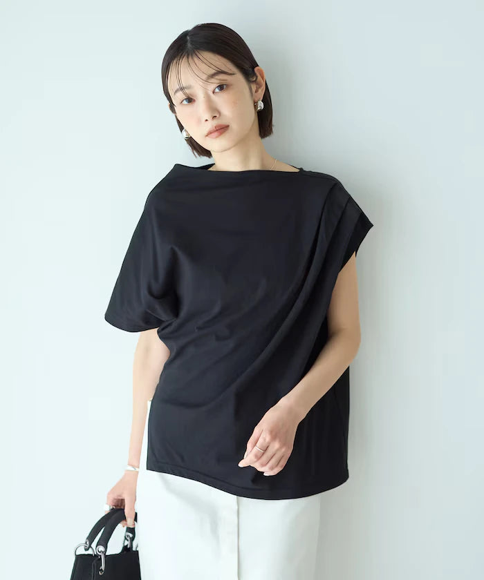 Organic Cotton Asymmetrical Draped Top