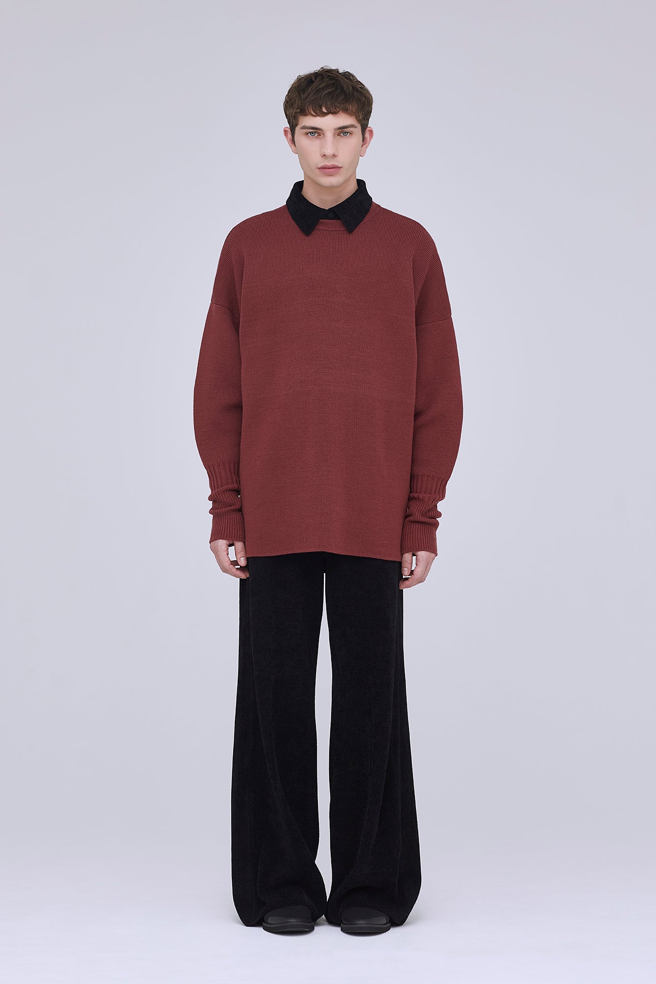 MILAN RIB VELVET WIDE STRAIGHT PANTS