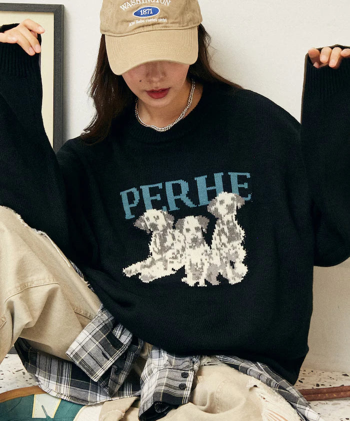 Dalmatian Dog Design Jacquard Knit Limited Edition