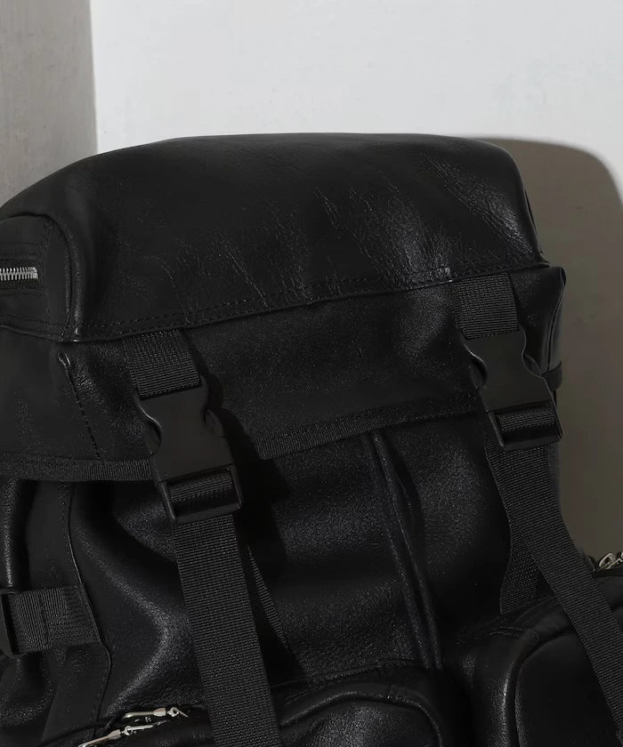 Leather Backpack L / Leather Backpack / Cowhide / Water-repellent Leather / with PC Sleeve