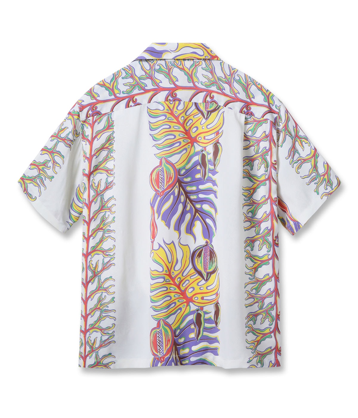 Rayon Hawaiian Shirt Monstera Border