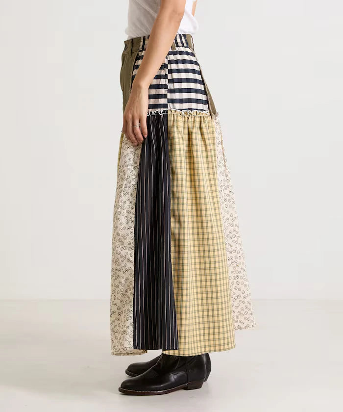 Flower & Check Docking Skirt