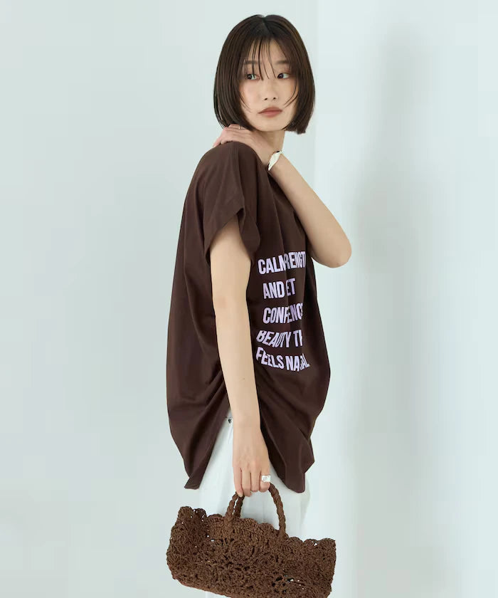 Organic Cotton Shirring Logo T-Shirt