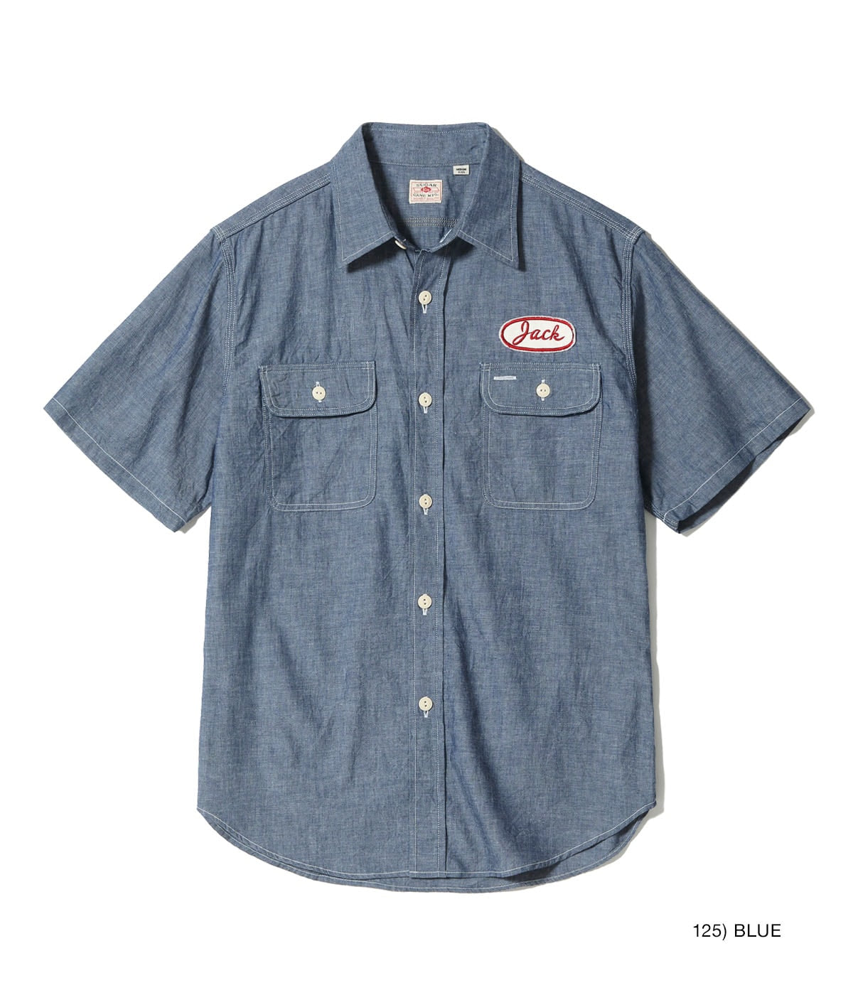 Chambray Work Shirt with Chain Embroidered