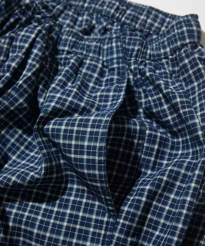 Indigo Madras Check Cropped Easy Pant