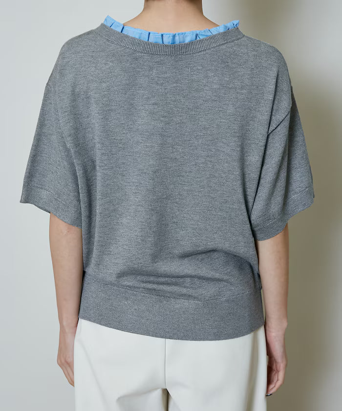 Shirt Frill V-Neck Half Sleeve Summer Knit Limited Edition