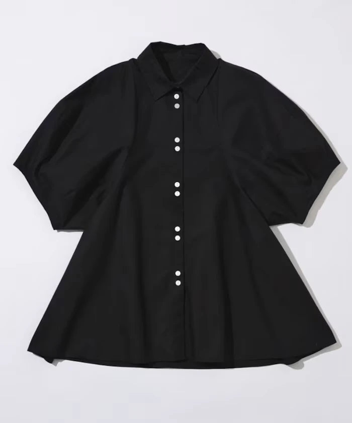 Switching Design Balloon Sleeve Shirt / 5-Minute Sleeve Blouse [Limited Edition]