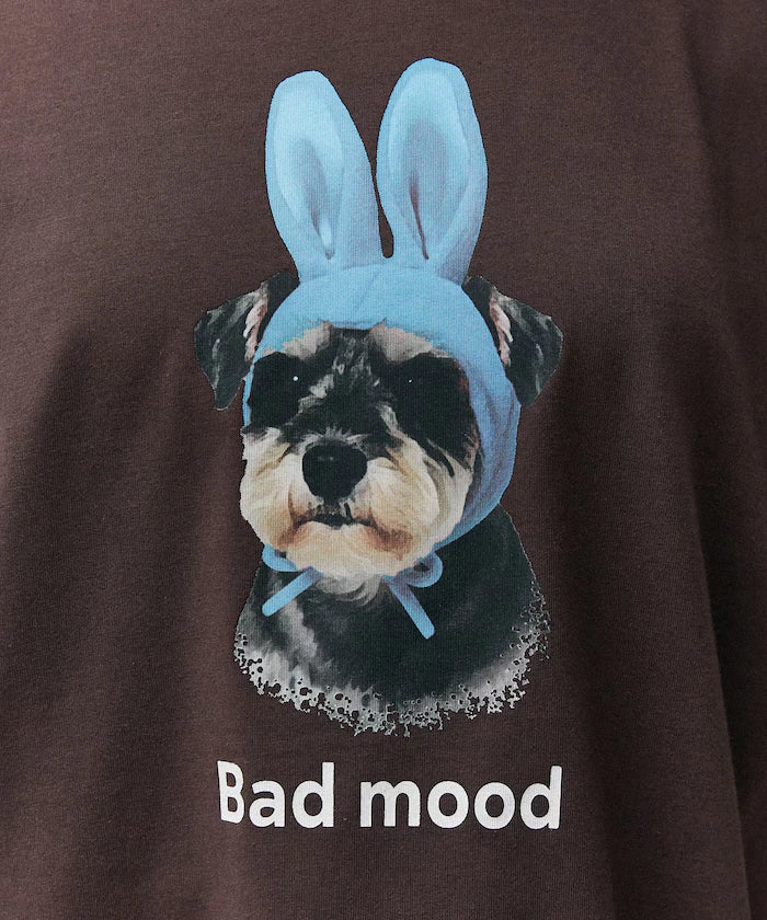 <Functional Material> Bad Mood Dog Print T-Shirt Limited Edition