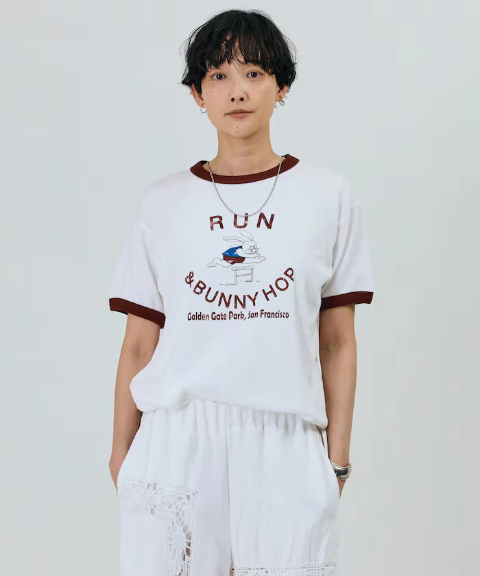Vintage-Like Used Essence Print T-Shirt