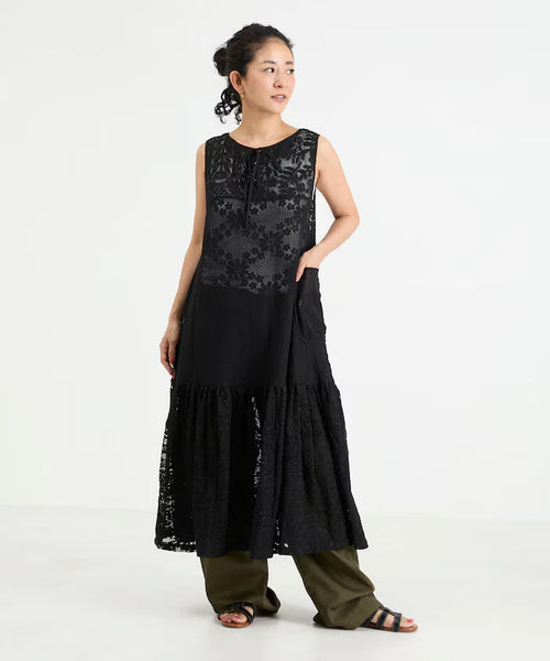 2WAY Lace Tiered Sleeveless Dress