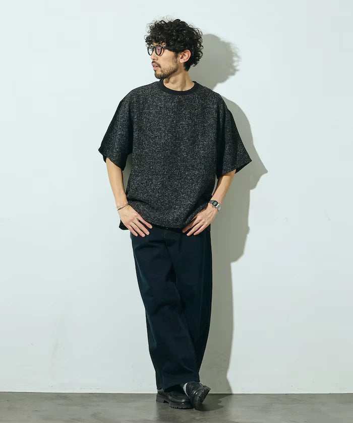 Dry Touch Summer Tweed Short Sleeve Crew Neck