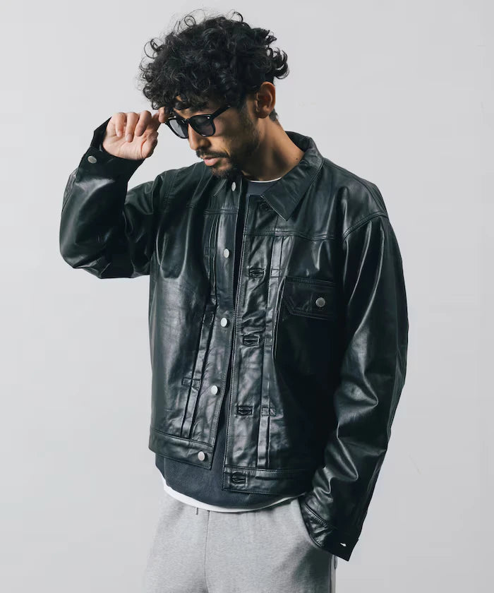 Leather Jacket TYPE-1 / Water-Repellent Leather / Cowhide