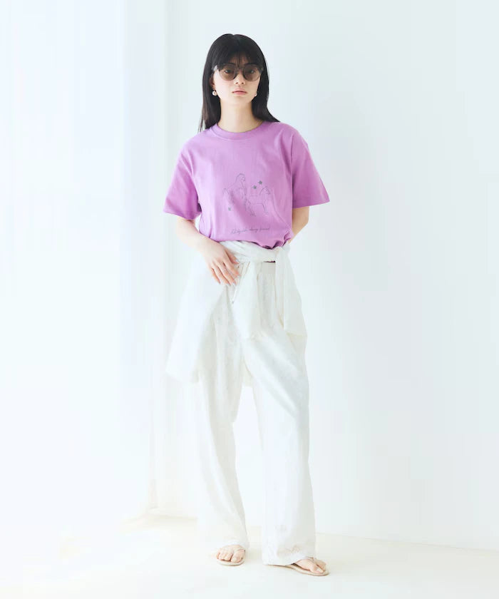 Comfortable Horse Print Crew Neck T-Shirt