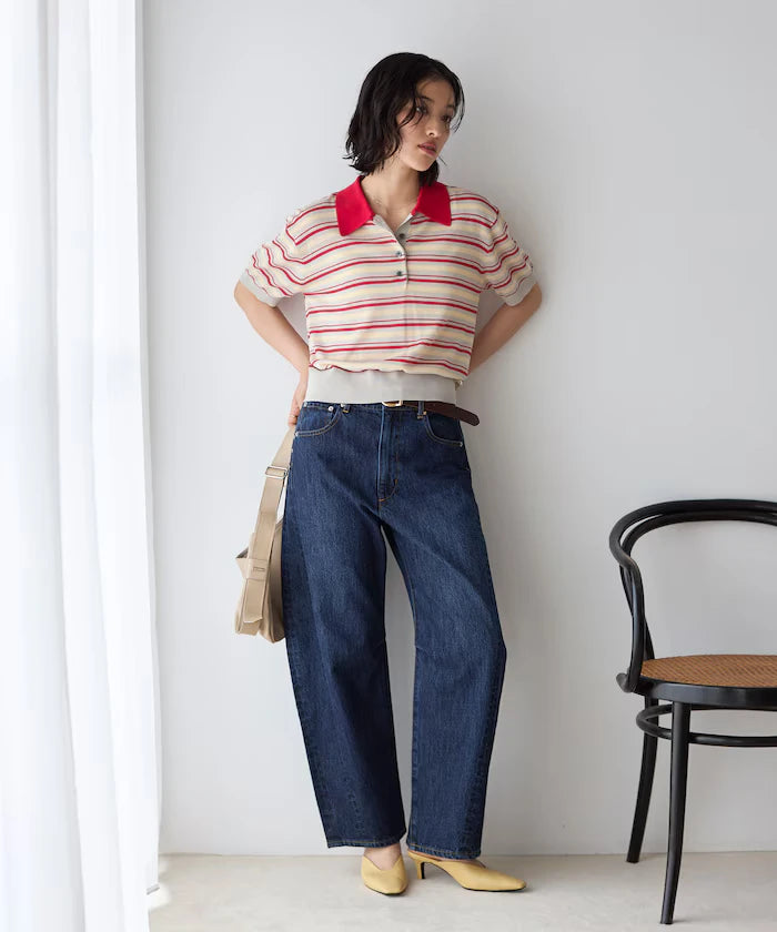 Heart Studs Curvy Denim / Wide Silhouette