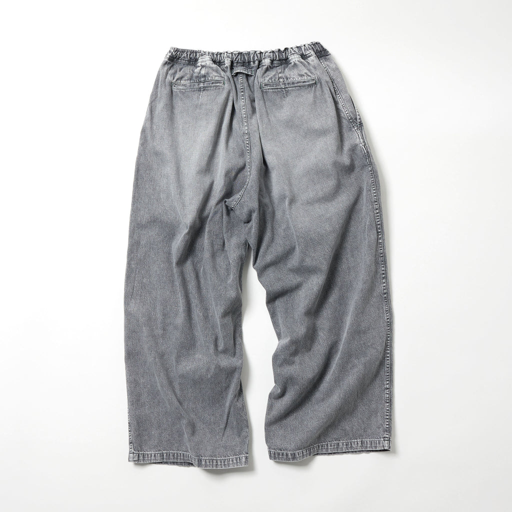Recycled Waste Suvin Cotton Yarn 10oz. Jelt Denim Easy Wode Pants Bleach Washed