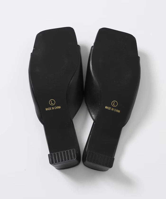 Square-Toe Leatherette Mule