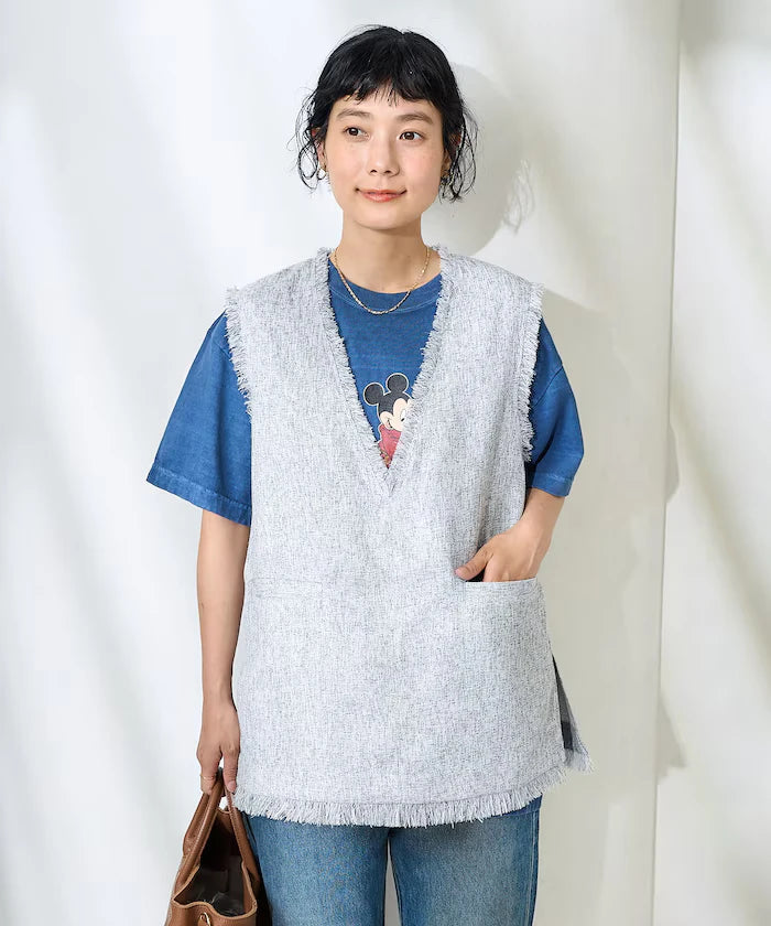 V-Neck Summer Tweed Vest