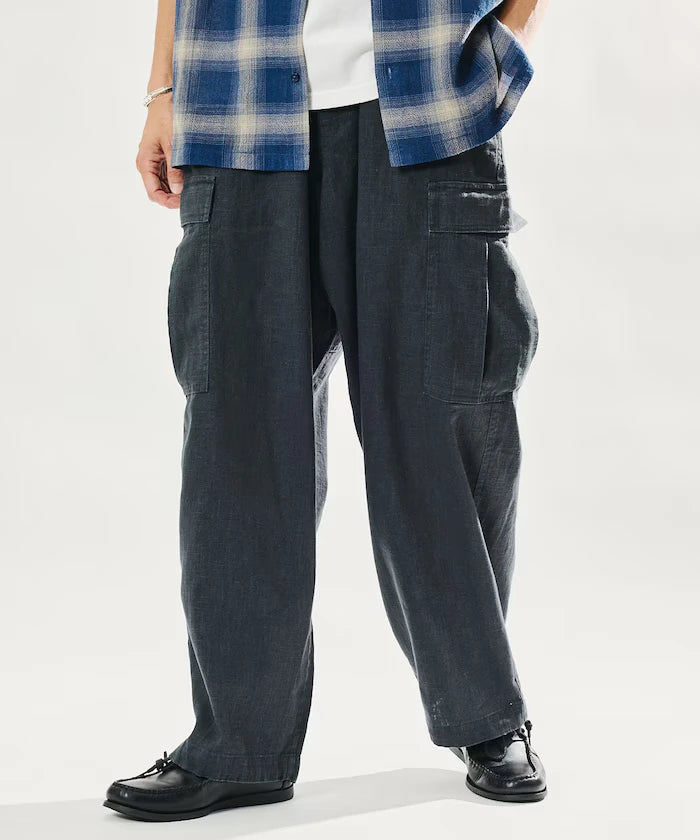 LINEN COTTON EASY CARGO PANTS 【Compatible with Set-Up】