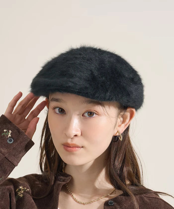 Fake Fur Newsboy Cap
