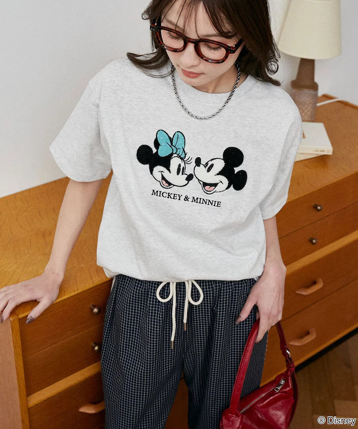 Mickey Mouse & Minnie Mouse/Mickey Mouse & Minnie Mouse/Sagara Embroidery T-Shirt Limited Edition