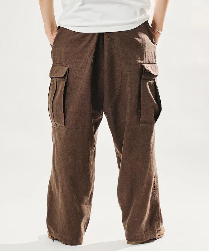 LINEN COTTON EASY CARGO PANTS 【Compatible with Set-Up】