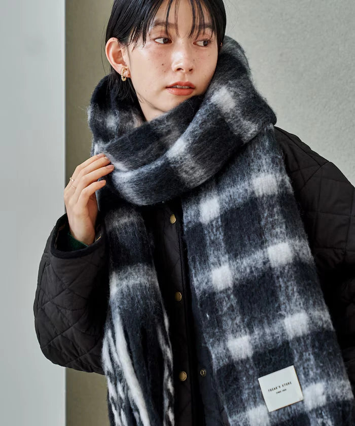 Cashmere Check Volume Scarf