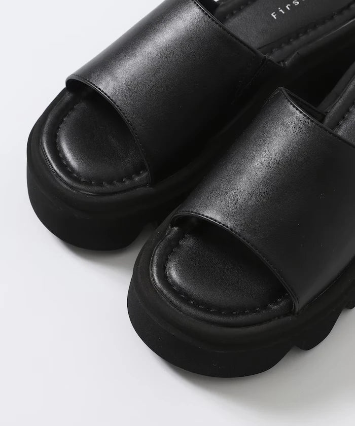 Volume Curved Sole Leatherette Covered Sandal