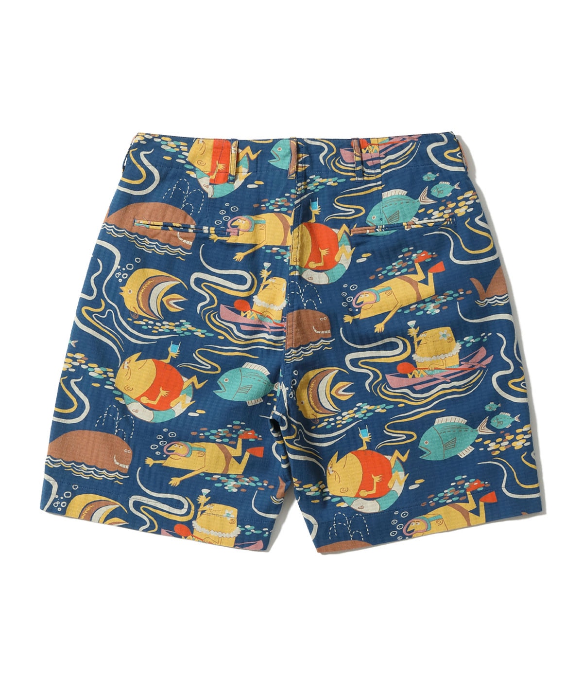 Dobby Cotton Shorts "Ocean Activities" by Ryohei Yanagihara with Mookie