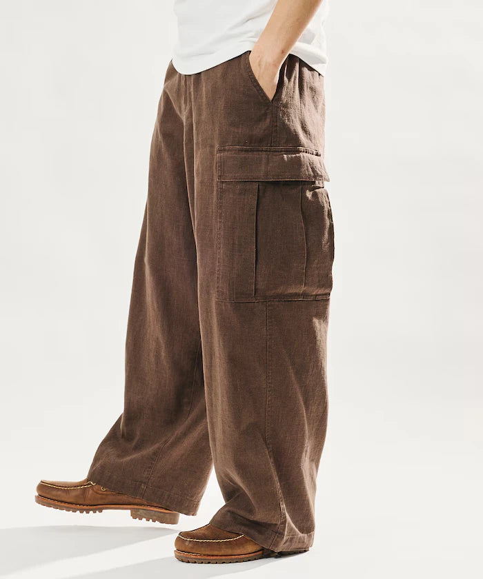 LINEN COTTON EASY CARGO PANTS 【Compatible with Set-Up】