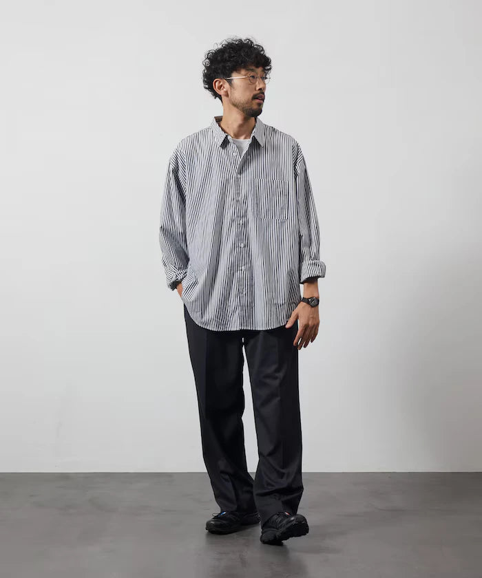 <New Color Added> Relaxed Fit Broad Shirt / Regular Collar / Long Sleeve