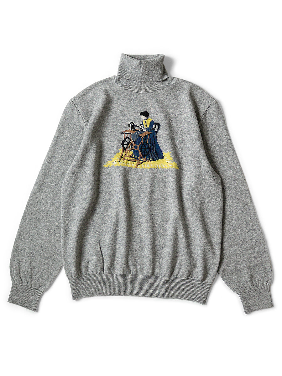12G Wool High Neck Sweater (Lady Blue...)