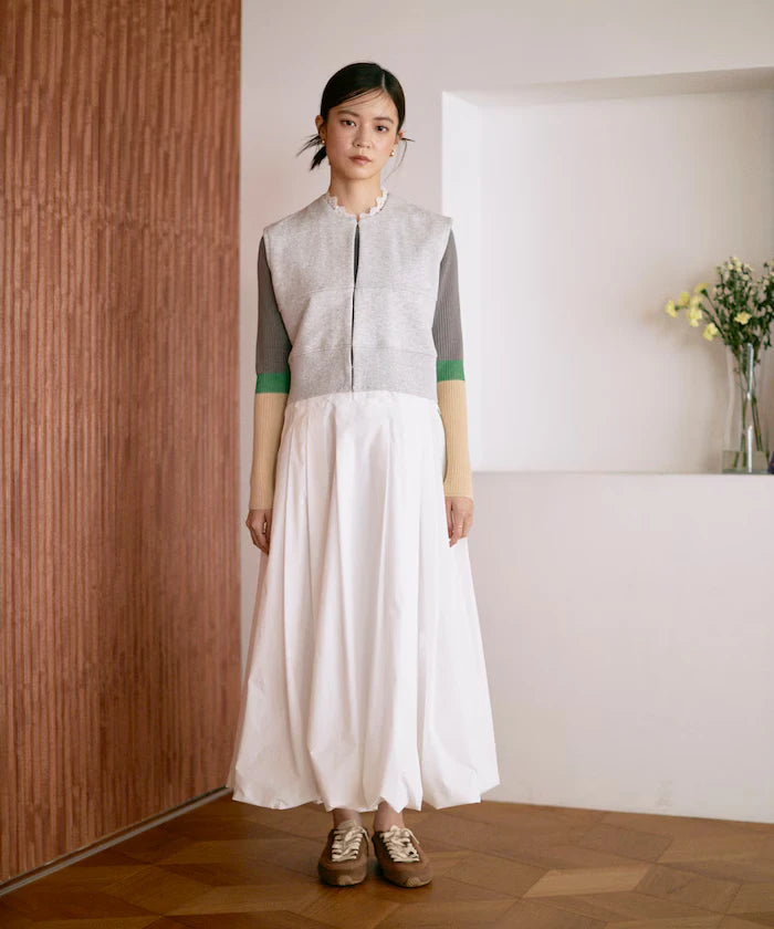 Organic Cotton Lace Sweat Vest / Lined Sweat
