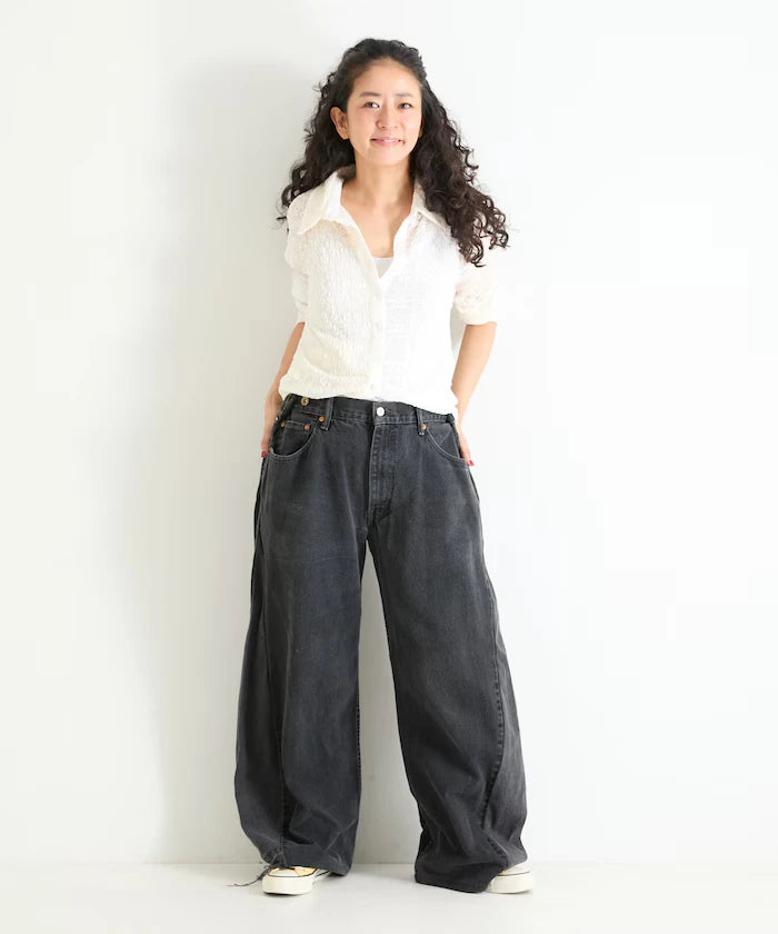 Vintage Remake Tuck Denim Pants