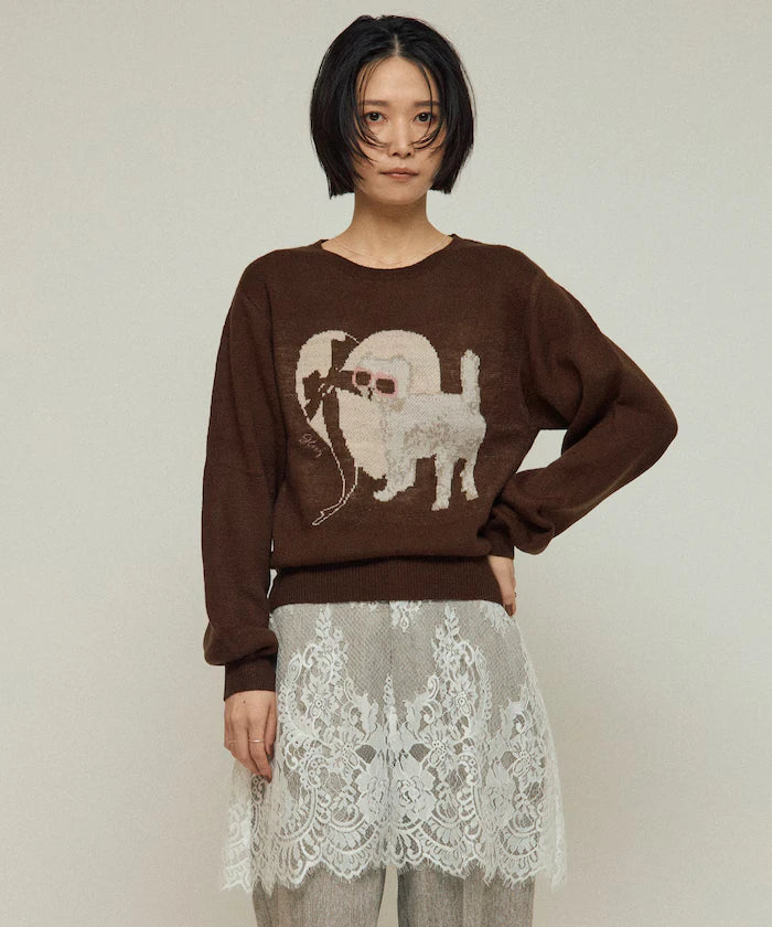 Sweat-like Animal Jacquard Knit