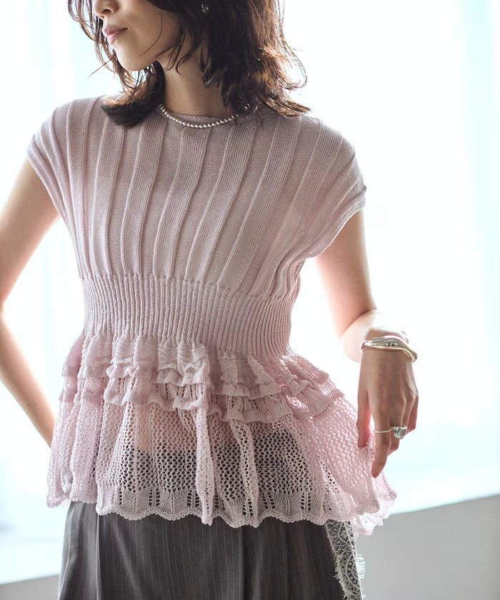 Japan Made Whole Garment Peplum Top