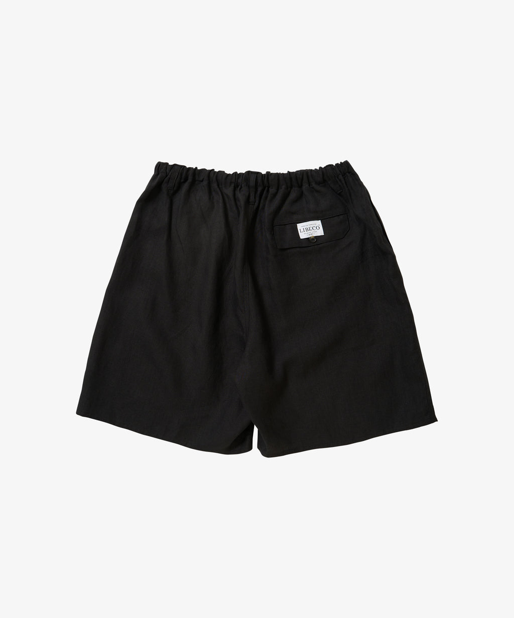 circular short pants linen black