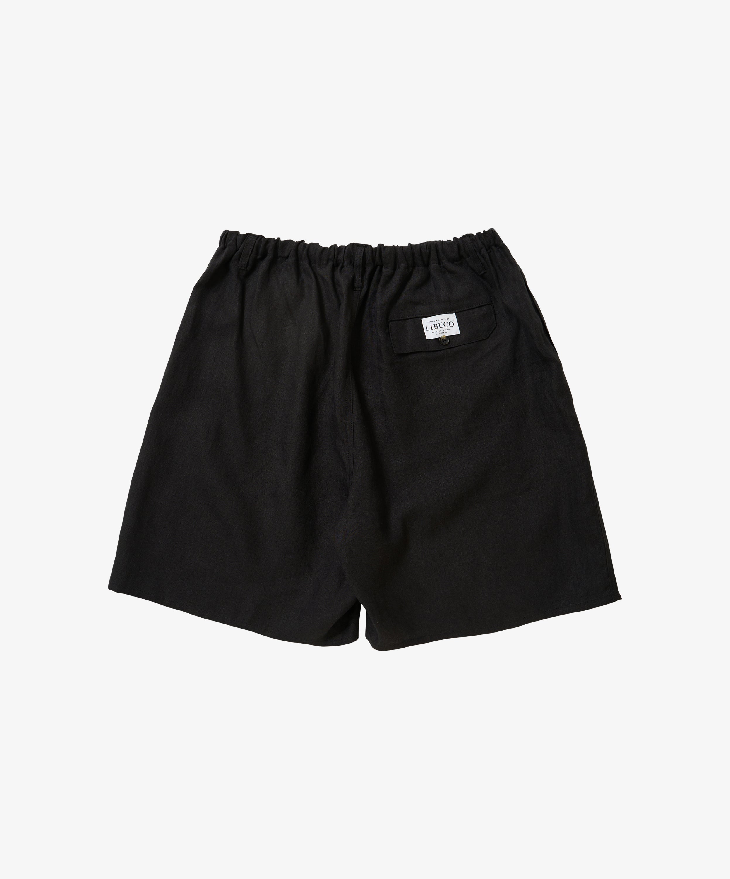 circular short pants linen black